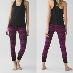 Lululemon Ebb to Street Legging Heathered Regal Plum Stripe 8